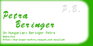 petra beringer business card